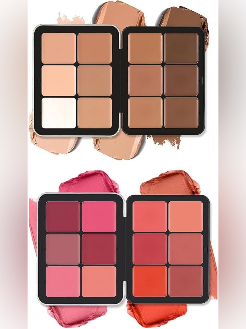 2 pack of Professional Women Makeup Palette - Multi Pink Peach Shades & Contour